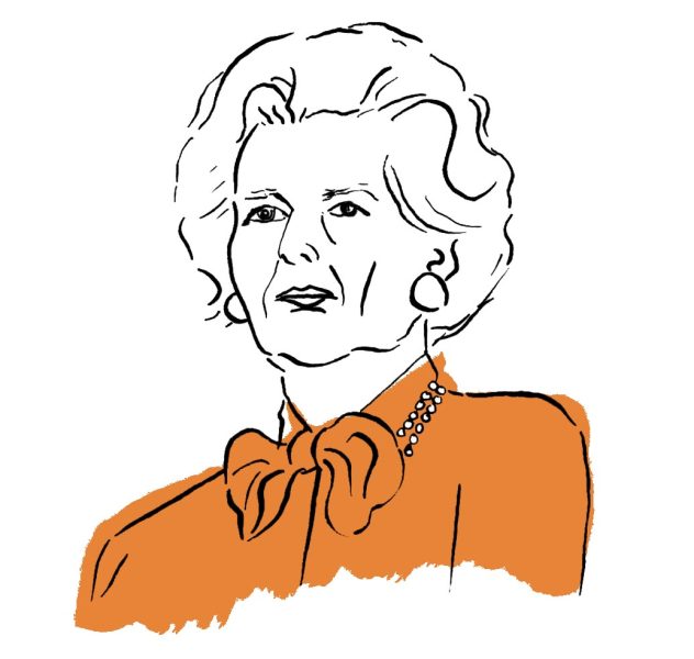 Margaret Thatcher headshot for Prospect magazine