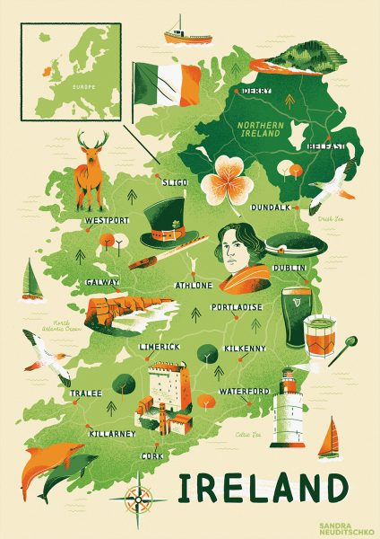 2022_Ireland Map Sandra Neuditschko Illustration