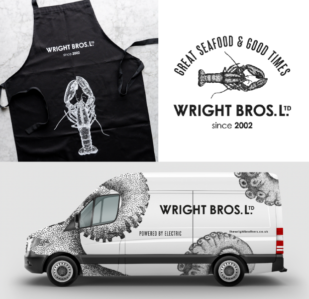 Wrights Brothers seafood illustration
