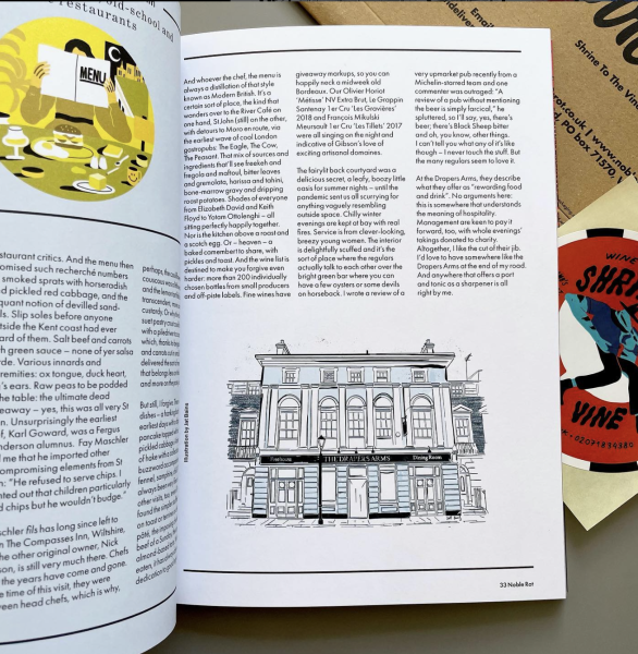 The Drapers Arms Pub, Noble Rot magazine