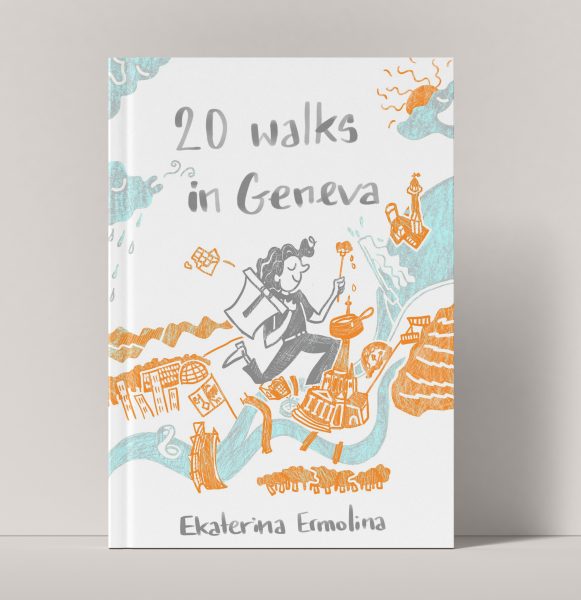 20 walks in Geneva - book cover mockup