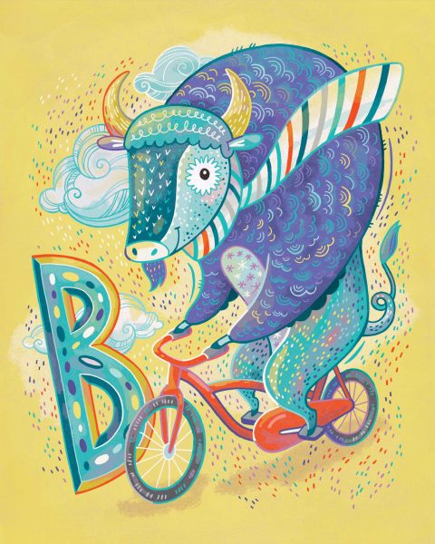 B is for Bison on Bicycle