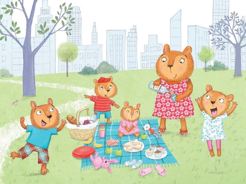 Bears picnic in the park