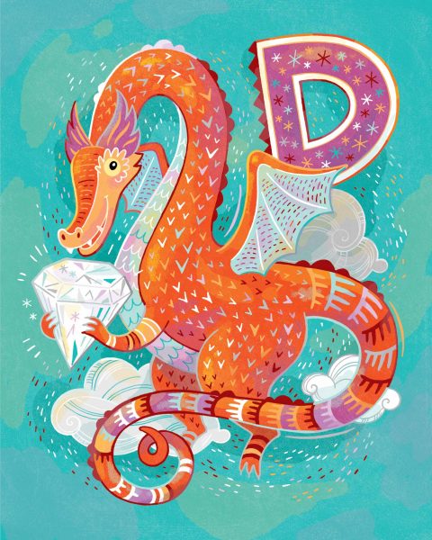 D is for Dragon Guarding a Diamond