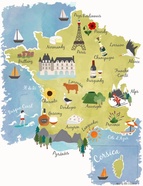 Illustrated French Regions Map