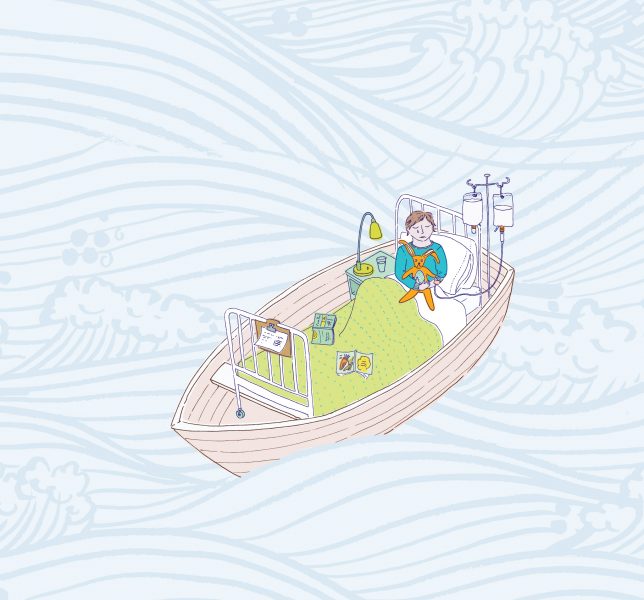 Invalid boy in Boat