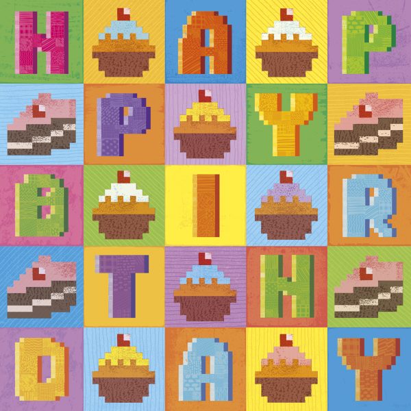 Pixel Love birthday card