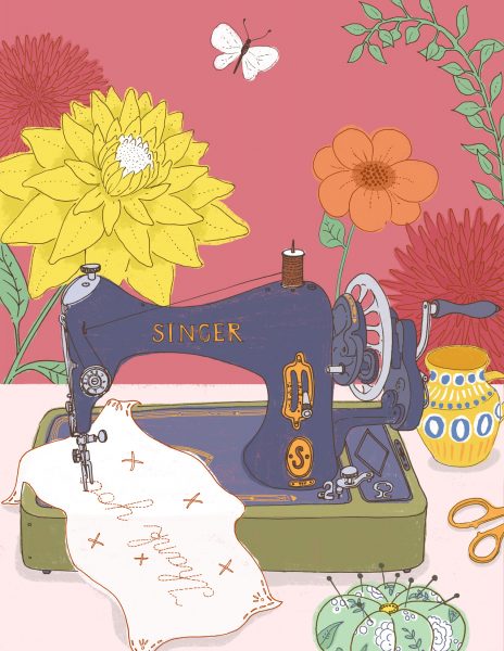 Sewing Machine and Flowers